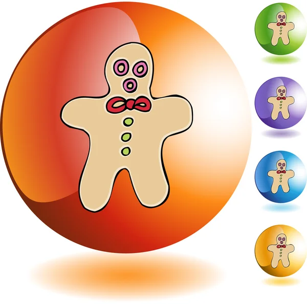 Gingerbread Man web icon — Stock Vector