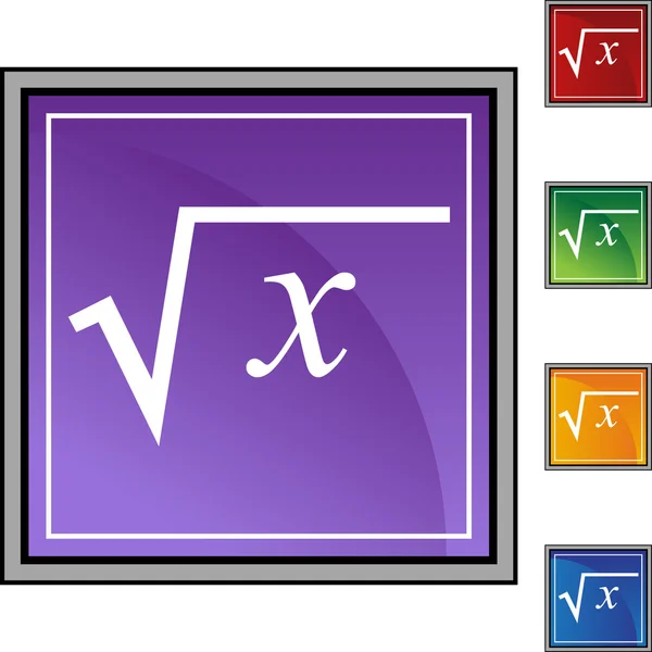 Vierkantswortel web knop — Stockvector