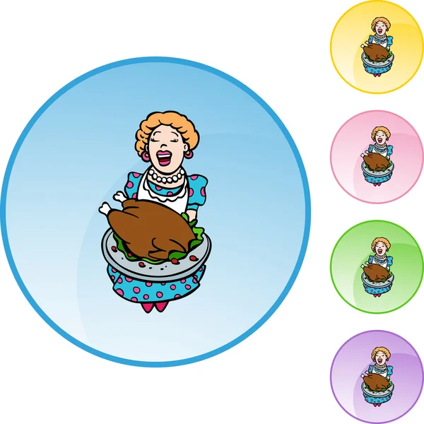 Maman servant la Turquie — Image vectorielle