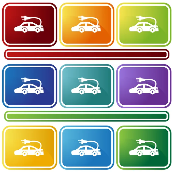 Knoop van het pictogram van de elektrische auto — Stockvector