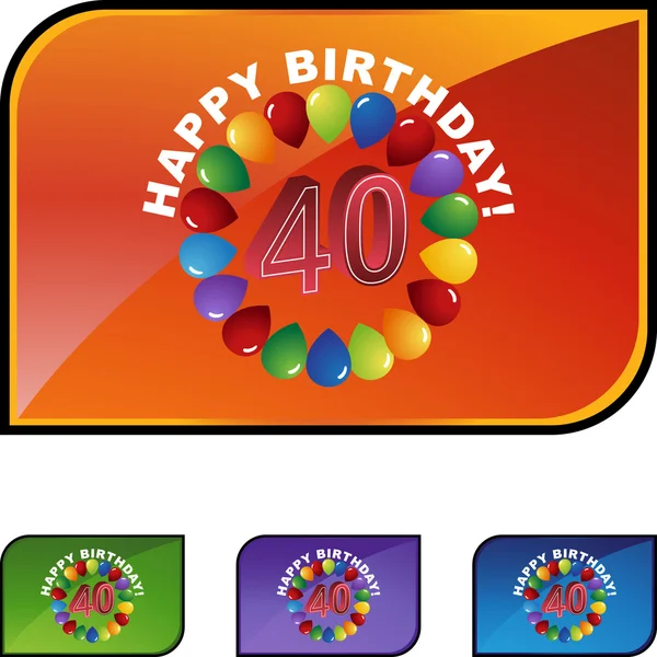 Feliz Cumpleaños Cuarenta icono web — Archivo Imágenes Vectoriales