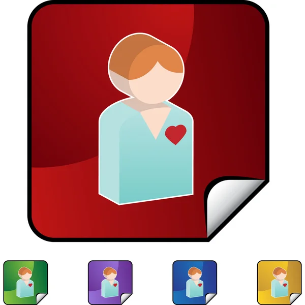 Coração paciente web ícone — Vetor de Stock