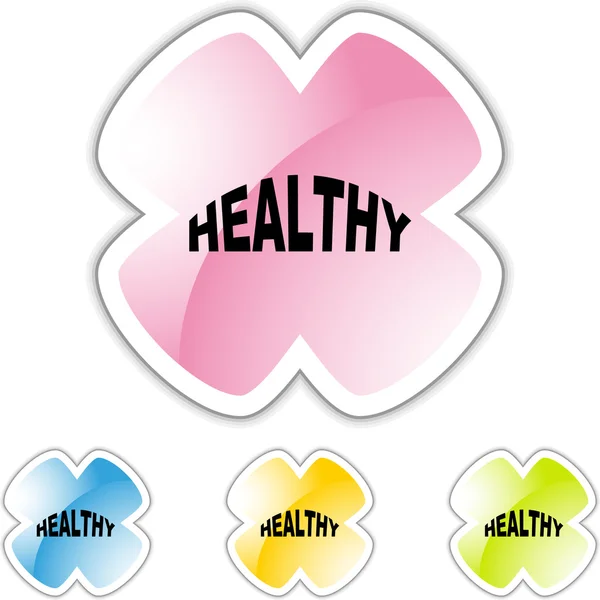 Sign Healthy web button — Stock Vector