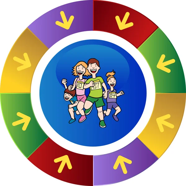 Familie Running web pictogram — Stockvector