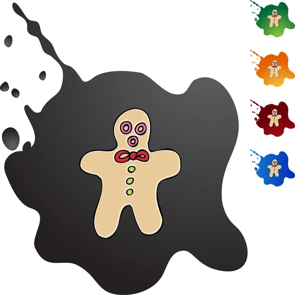 Gingerbread Man web icon — Stock Vector