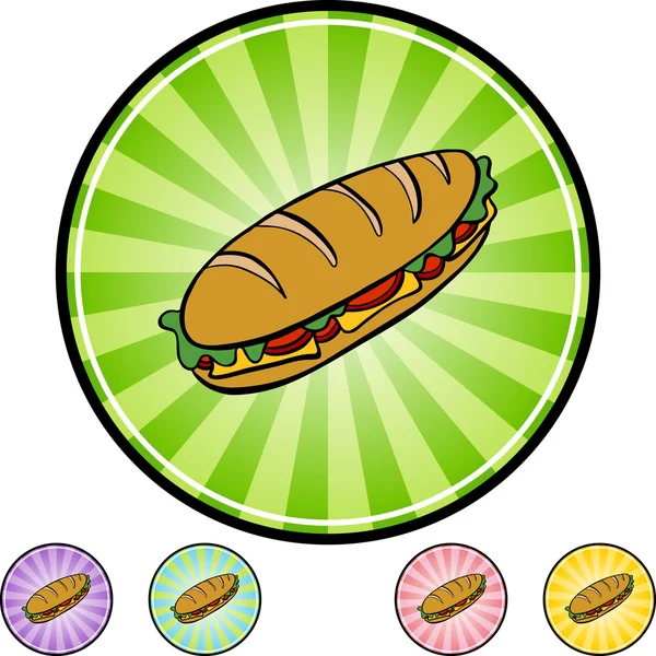 Botón web Sándwich Submarino — Vector de stock