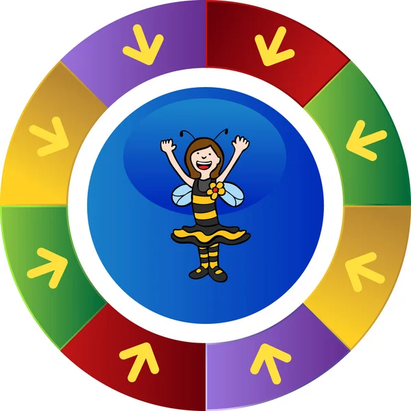 Bee Girl icono web — Archivo Imágenes Vectoriales