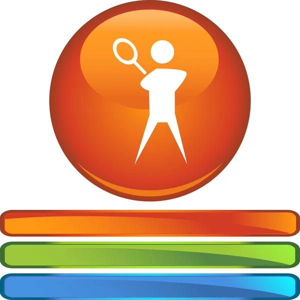 Tennis speler web pictogram — Stockvector