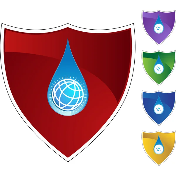 Bouton web Water Drop World — Image vectorielle