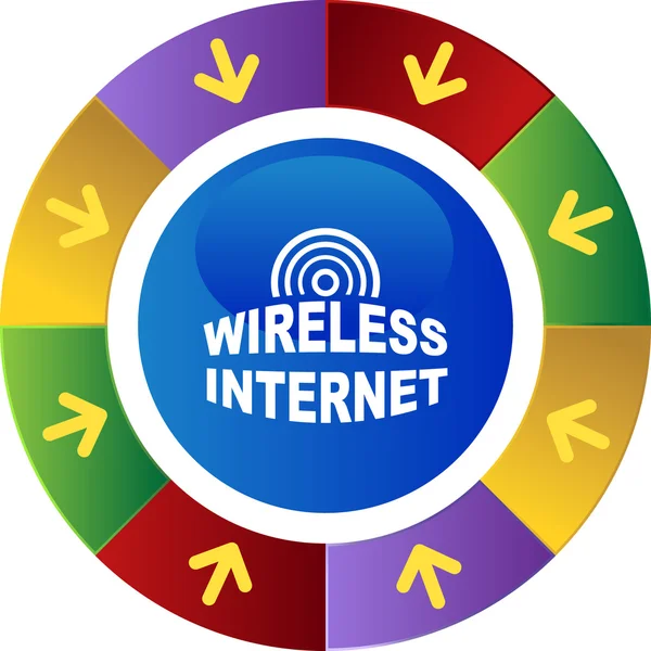 Кнопка Sign Wireless Internet — стоковый вектор