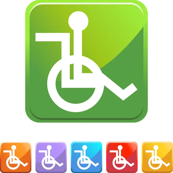 Ícone web cadeira de rodas — Vetor de Stock