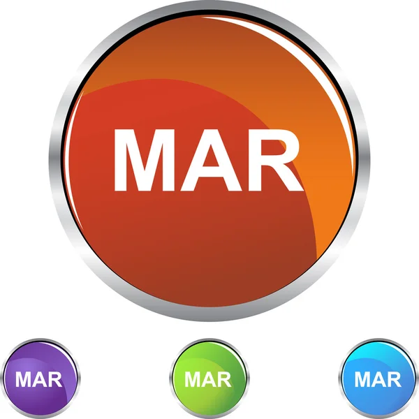 Μαρτίου κουμπί web — Διανυσματικό Αρχείο