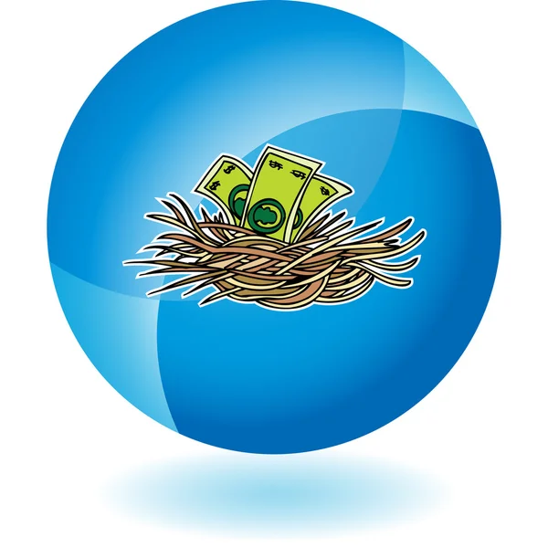 Nest Egg with money — Stock Vector