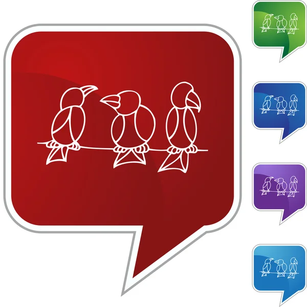 Perched Birds web icon — Stock Vector