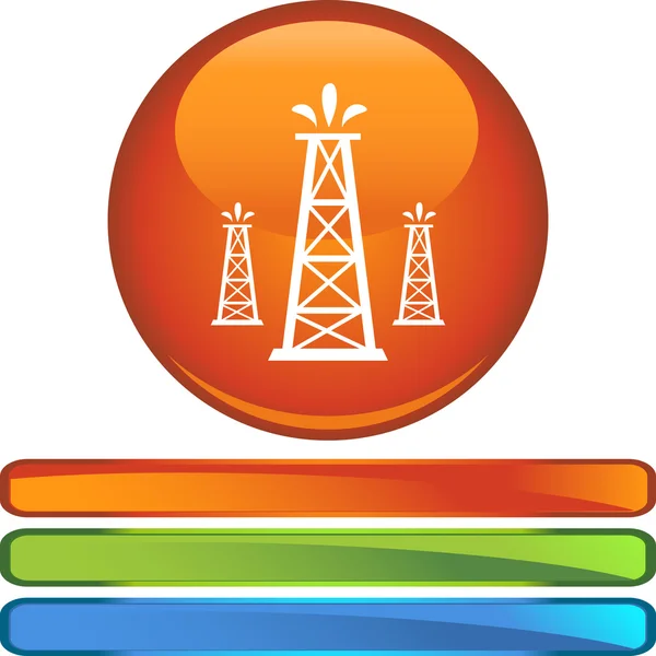 Bouton web puits de pétrole — Image vectorielle