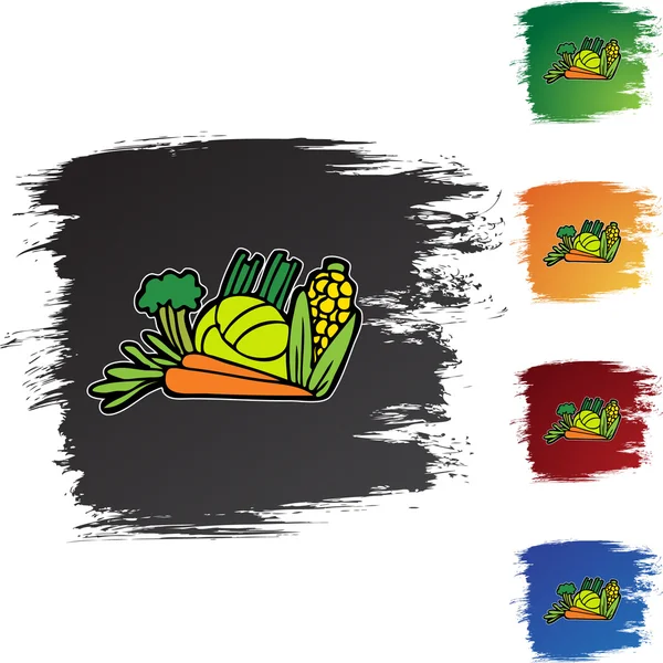 Botón icono de verduras — Vector de stock