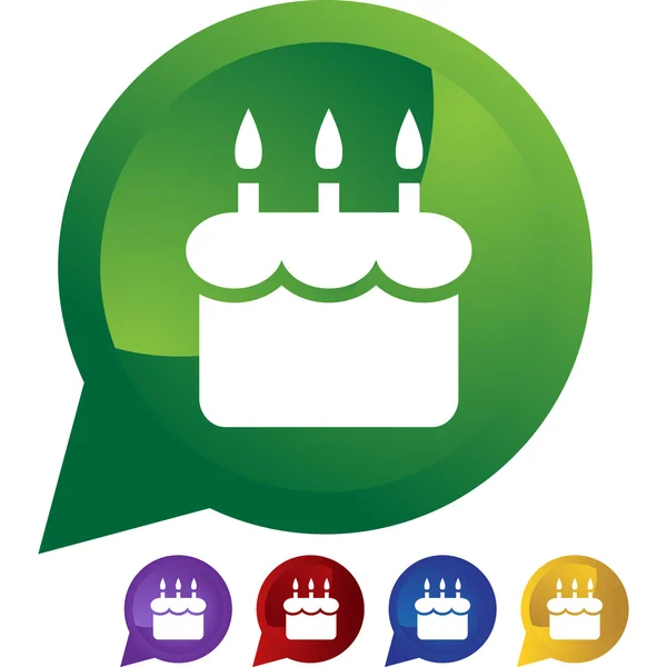 Botão da web bolo de aniversário — Vetor de Stock