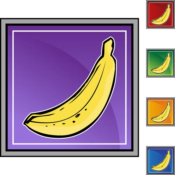 Botón icono de plátano — Archivo Imágenes Vectoriales