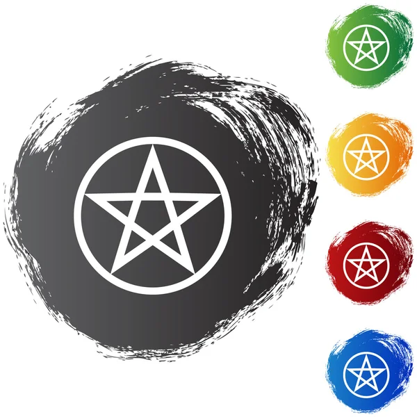 Ikona przycisku Pentagram — Wektor stockowy