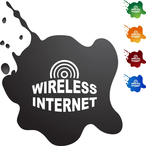 Sign Wireless Internet web button — Stock Vector