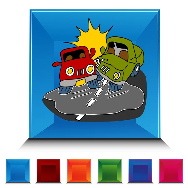 Accidente de coche icono web — Vector de stock