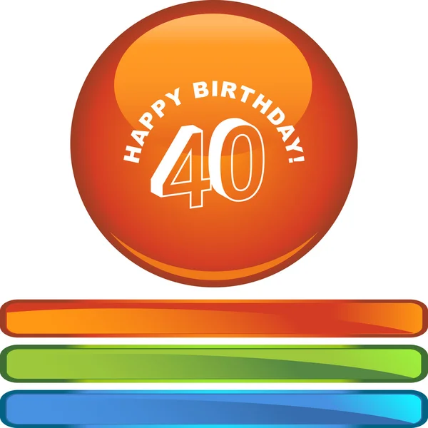 Grattis på födelsedagen fyrtio — Stock vektor