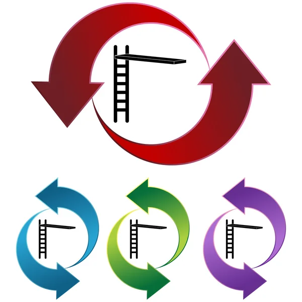 De knoop van het pictogram van de duikplank — Stockvector