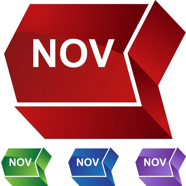 Botón web de noviembre — Vector de stock