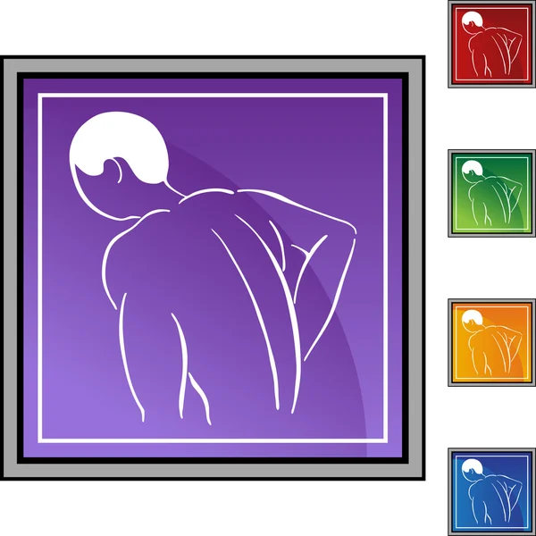 Icono del dolor de espalda icono web — Archivo Imágenes Vectoriales