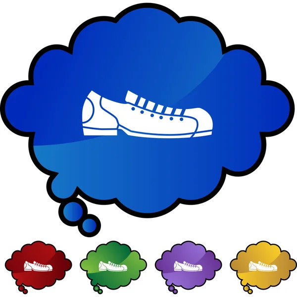 Bowling shoe icon button — Stock Vector