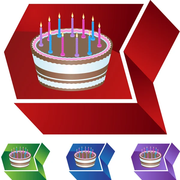 Geburtstagstorte bunte Symbole — Stockvektor