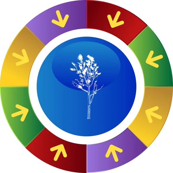 Mager Baum Web-Taste gesetzt — Stockvektor