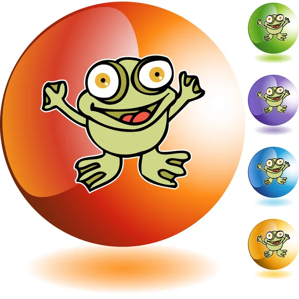 Frosch-Webbutton — Stockvektor