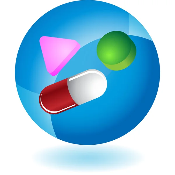 Tabletták web gomb — Stock Vector