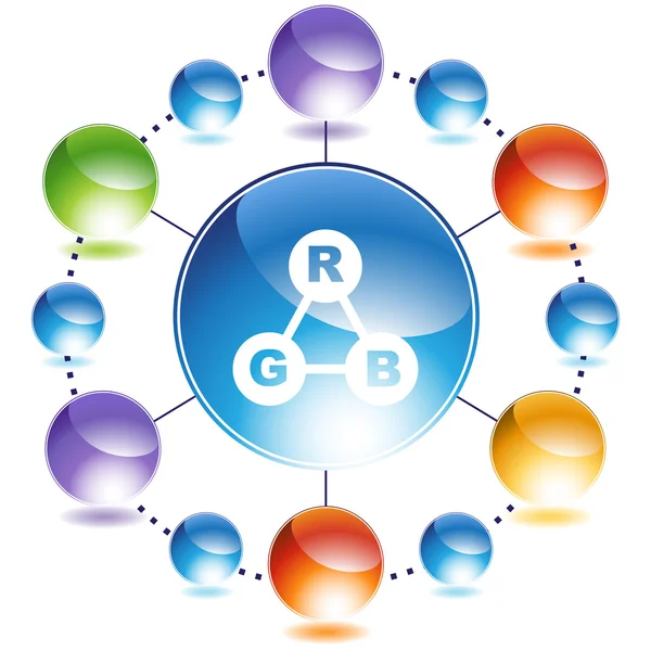 RGB-kleurenspectrum knop set — Stockvector