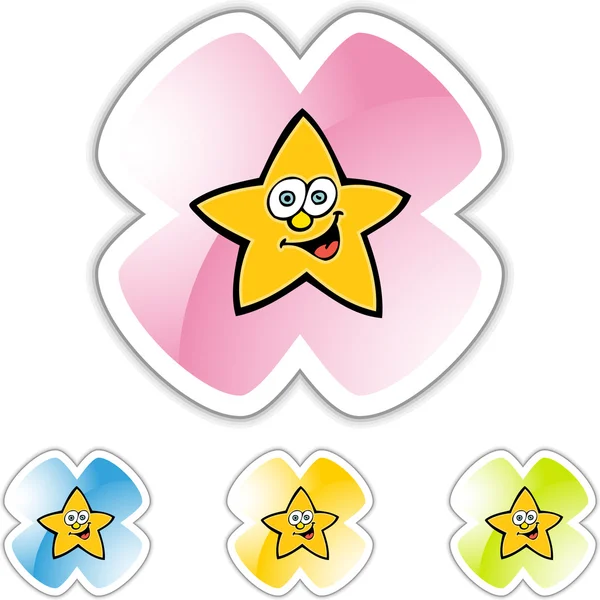 Estrella cara icono web — Vector de stock