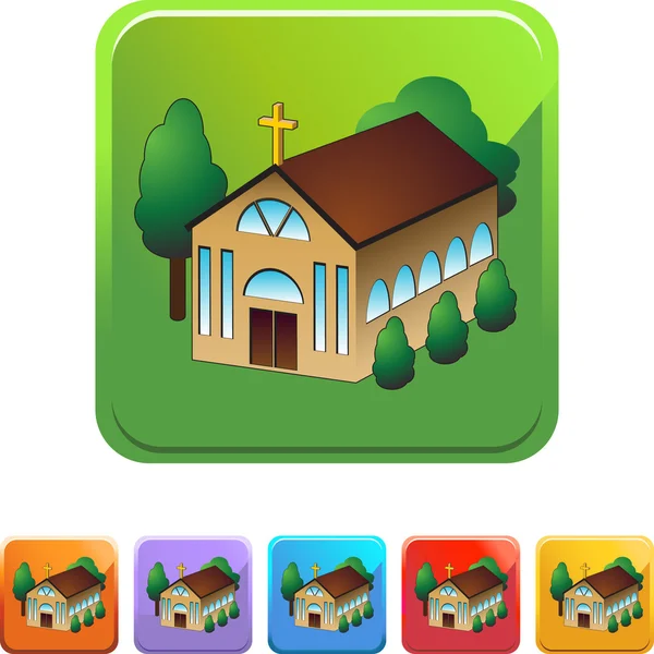 Igreja botão web —  Vetores de Stock