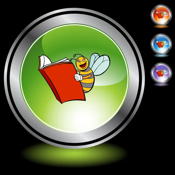 Bee lezing web knop — Stockvector