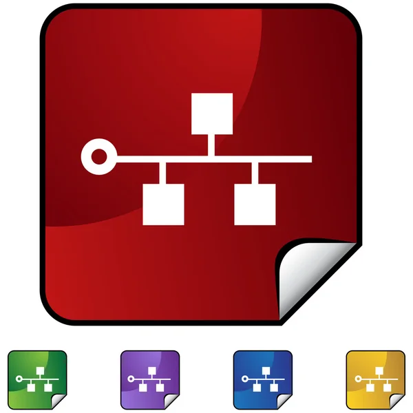 Ethernet botón de icono de columna vertebral — Vector de stock