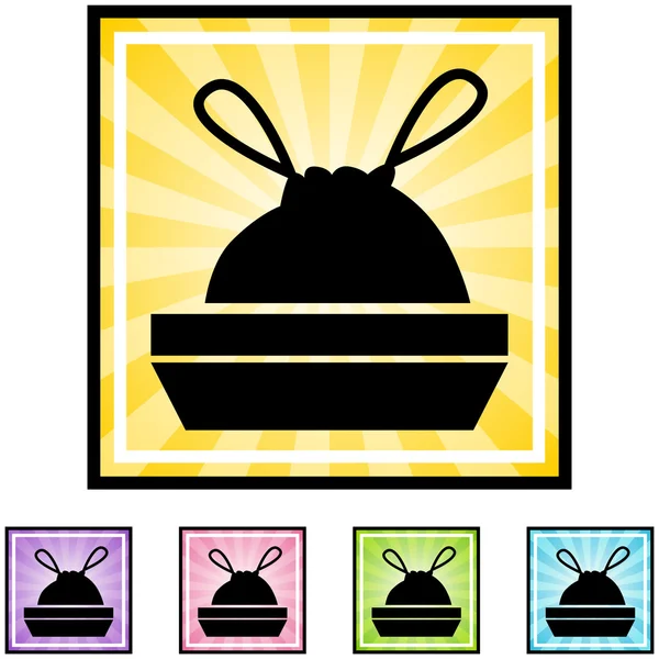 Bolsa de basura icono botón — Vector de stock