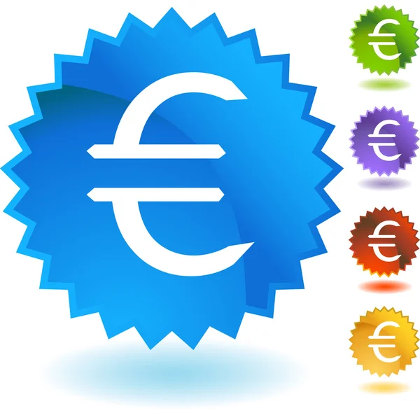 Euros dinheiro sinal web botão —  Vetores de Stock