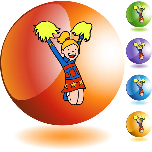 Bouton web Cheerleader — Image vectorielle