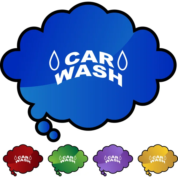 Carro Wash web botão — Vetor de Stock