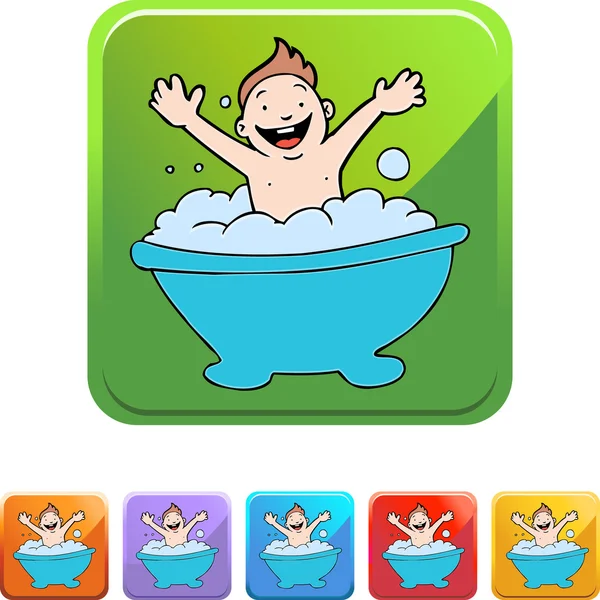 Baby Bath icona web — Vettoriale Stock