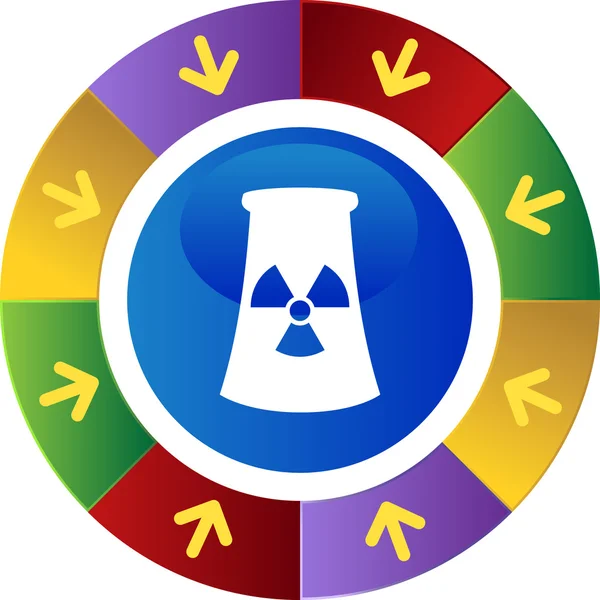 Nuclear Powerplant web button — Stock Vector