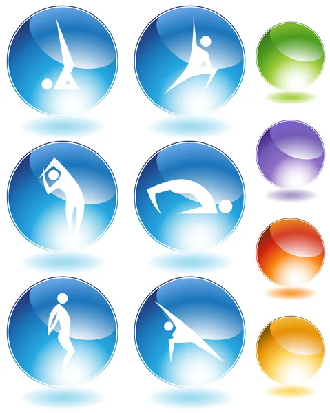 Yoga kristal pictogrammenset — Stockvector