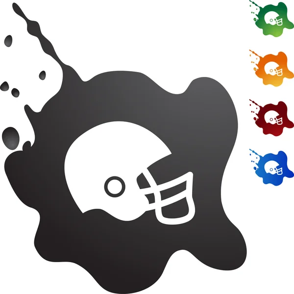 Football helmet web button — Stock Vector