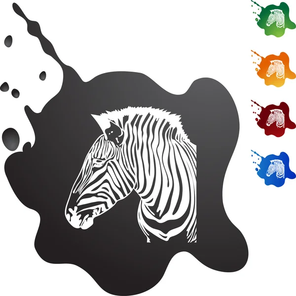 Zebra web knop — Stockvector