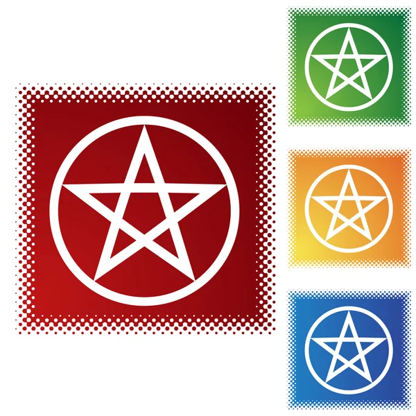 Pentagram button icon — Stock Vector