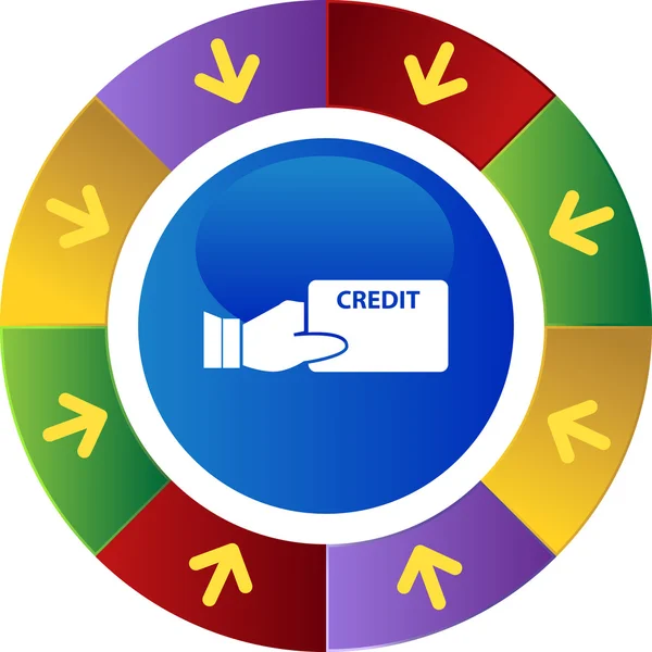 Credit card web knop — Stockvector